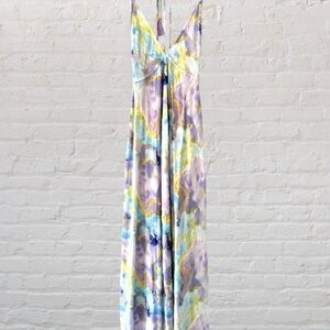 HAPPY ISLAND GREEK RESORT COLLECTION SILK BLEND Colorful Maxi Dress OSFM